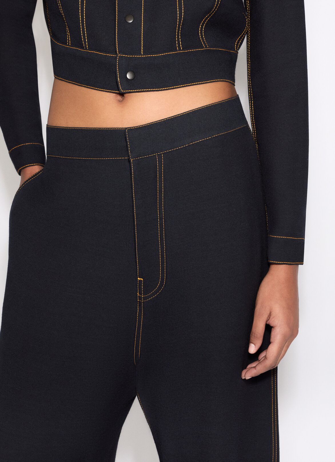 TAILORED TROUSERS ALAÏA DENIM BLUE TAILORED TROUSERS